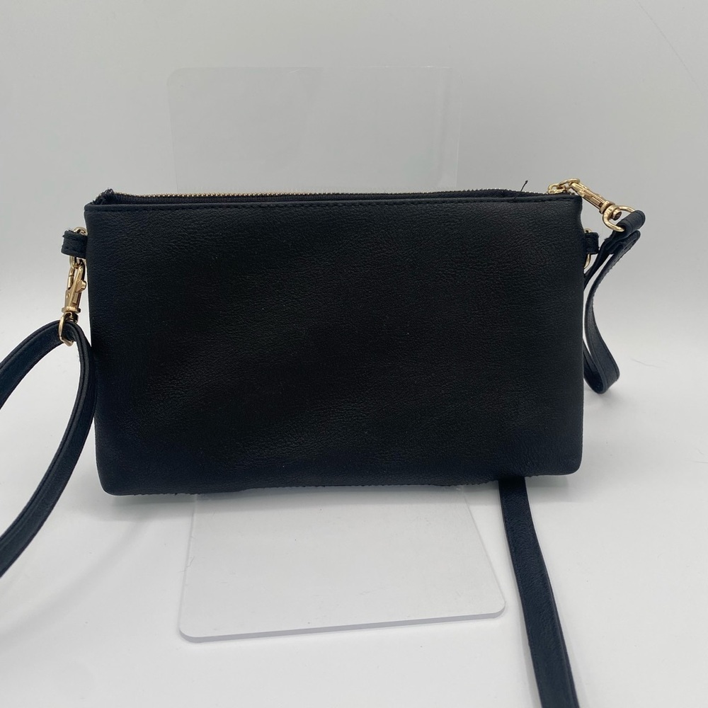 Black Crossbody Bag with Gold Accents - Picture 3 of 7